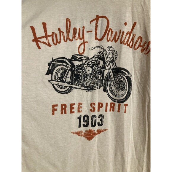 Harley Davidson Other - Harley Davidson Motorcycles FREE SPIRIT Men T Shirt XXL Cream LAS VEGAS NEVADA